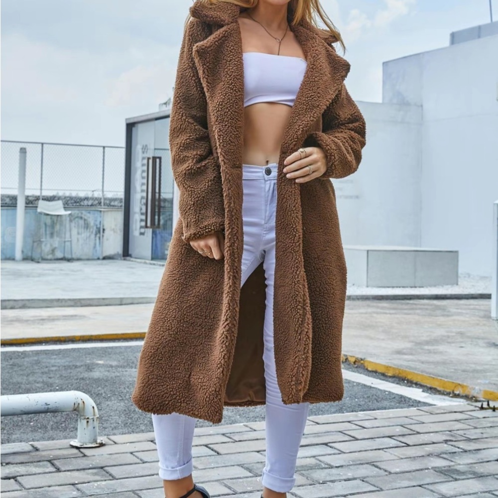 Women's Faux Fur Brown Teddy Coat